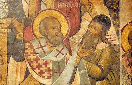 اضغط على الصورة لعرض أكبر.   الإسم:	Saint_Nicholas_of_Myra_slapping_Arius_at_the_Council_of_Nicaea_Greek_Icon.jpg  مشاهدات:	0  الحجم:	65.1 كيلوبايت  الهوية:	895000