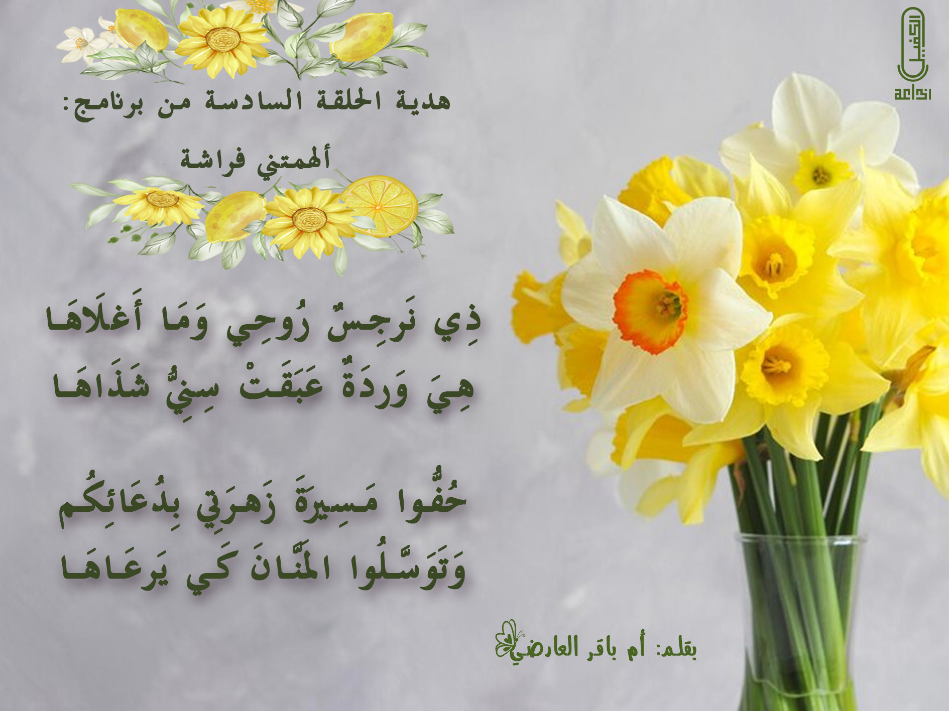 اضغط على الصورة لعرض أكبر.&nbsp;

الإسم:	نرجس.jpg&nbsp;
مشاهدات:	757&nbsp;
الحجم:	400.6 كيلوبايت&nbsp;
الهوية:	994268